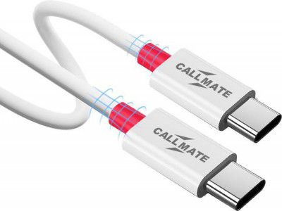 Callmate Type C To Type C Cable 2 A 1.5 m A 2.0 Tough Unbreakable Braided Nylon  (Compatible with For All Smart Phones, White C To C, One Cable)
