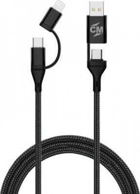 Callmate USB Type C Cable 2 A 1 m Multiple USB Fast Charging for Android, iOS and Type C Devices  (Compatible with Phone, Tablet, Laptop, Black, One Cable)