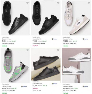Calvin Klein footwears Upto 80% Off