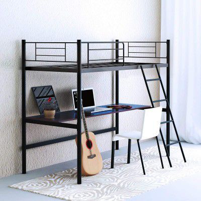 Camabeds Stooreys Single Size Metal Bed (Carbon Steel - Black)
