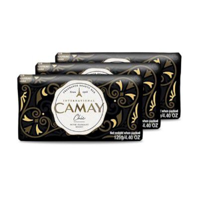 Camay Chic International Beauty Soap With Citrus & Aromatic Wood (Buy 2 Get 1 Free) (3 Count, 125G Each)