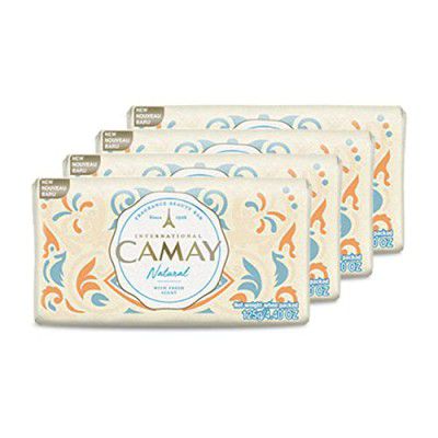 Camay Natural Cedarwood & Bergamot Beauty Soap Indulging French Fragrance, Moisturizing Bathing Body Soap Nature’s Scent & Creamy Lather Daily Skincare, 125g (Pack of 4)