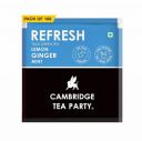 Cambridge Tea Party Refresh 100 Tea Bags, Lemon Ginger Mint Tulsi Green Tea, Bulk Pack...