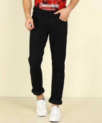 CAMFITS  Men Slim Mid Rise Black Jeans
