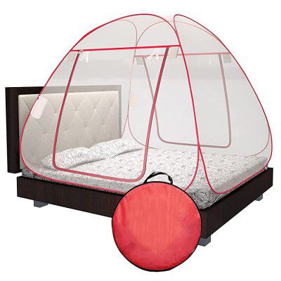 CAMISON Mosquito Net, Polyester, Foldable for Double Bed, Strong 30GSM, PVC Coated Steel (King Size (Width 190cms To 210cms))