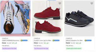 Minimum 60% OFF | Campus Mens Footwear