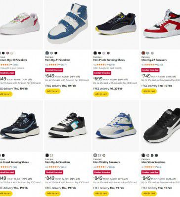 Aamzon: UP TO 71% OFF On Campus Men's Shoes | Starts At ₹799