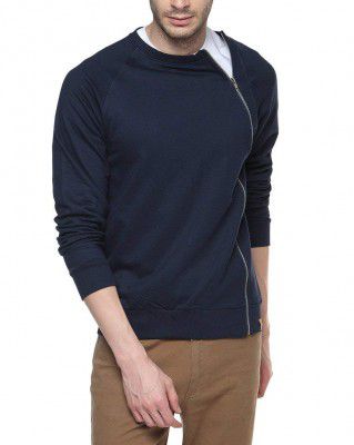 Campus Sutra Black Mens Mettalic Side Zipped Jacket