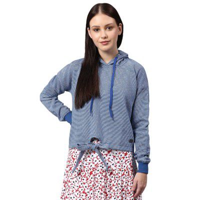 Campus Sutra Cotton Women High Neck Sweatshirt