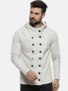 Campus Sutra Men Off-White Solid Tailored Jacket...