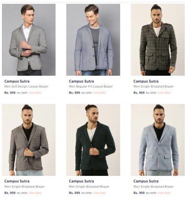 Campus Sutra Mens Blazer Starts ₹1399