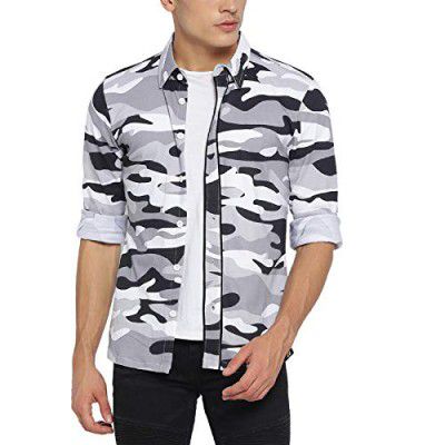 Campus Sutra Men's Camouflage Regular Fit Shirt