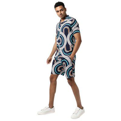 Campus Sutra Men's Regular Fit Co-Ords Set For Casual Wear | Cotton Blend Fabric | Stretchable | Clothing Set Crafted With Comfort Fit & High Performance For Everyday Wear