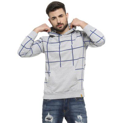 Campus Sutra Men's Regular Fit Sweatshirt with Hoodie for Casual Wear 