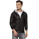 Campus Sutra Mens Solid Vegan Leather Regular Fit Cotton Jacket for Winter Wear | Standing Collar | Full Sleeve | Zipper Casual Jacket for Man | Western Stylish Jacket for Men...