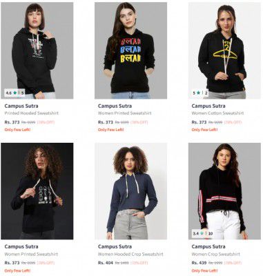 Upto 86% Off - Campus Sutra Sweatshirt For Womens