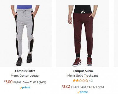 Campus Sutra Track Pant & Joggers Upto 75% Off Starting @ Rs.304