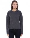 Campus Sutra Women's Charcoal Cross-Zip Hoodie...
