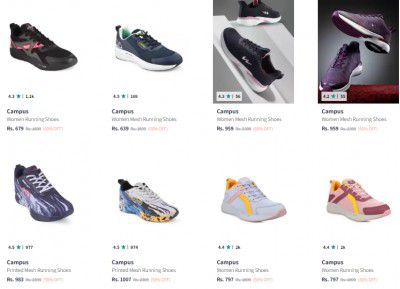 Myntra: Campus Women's Running Shoes From ₹662 | Upto 71% Off