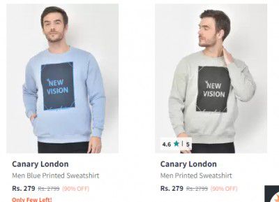 Canary London Men Blue Printed Sweatshirt Starting @ Rs. 454