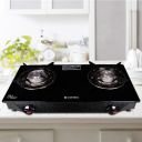 Candes 2 Burner - Candes 8mm Toughened Glass 2 Burner Gas Stove | Manual Ignition & Die Cast Alloy Tornado Burner | LPG Gas Stove |ISI Certified | Gas for kitchen | 300 Days Warranty| Black...