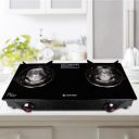 Candes 6mm Toughened Glass 2 Burner Gas Stove | Manual Ignition & Die Cast Alloy Tornado Burner | LPG Gas Stove...