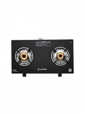 Candes Black 2 Burner Automatic Gas Stove