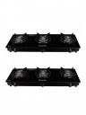 Candes Black 2 Pieces 3 Burners Glass Gas Stove...