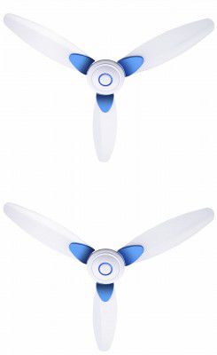 Candes Florence 1200mm/48 inch High Speed Anti-dust Decorative 5 Star Rated Ceiling Fan (White Blue, Pack of 2)