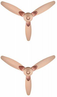 Candes Florence 1200mm/48 inch High Speed Anti-dust Decorative 3 Star Rated Ceiling Fan(100% CNC Winding) 405 RPM (2 Yrs Warranty) (Gold, Pack of 2)