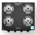 Candes Glass 4 Burner Gas Stove Toughened Glass | Manual Ignition Gas Chulha | LPG Gas Stove...
