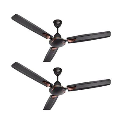 Candes Lynx Ceiling Fans for Home 1200mm / 48 inch | BEE Star Rated, High Air Delivery, Noiseless & Energy Efficient | 1+1 Years Warranty | Pack of 2 (Coffee Brown)