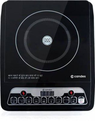 Candes Rage 1800W Induction Cooktop (Black, Push Button)