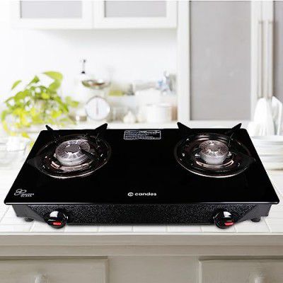 Candes Toughened Glass 2 Burner Gas Stove