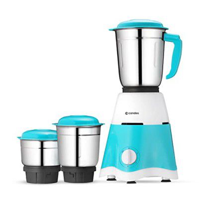 Candes Ultra 700W Mixer Grinder Machine for Kitchen- 3 Stainless Steel Multipurpose Jars, Powerful Motor, Efficient Steel Blades | with 2 Years Warranty- White & Blue