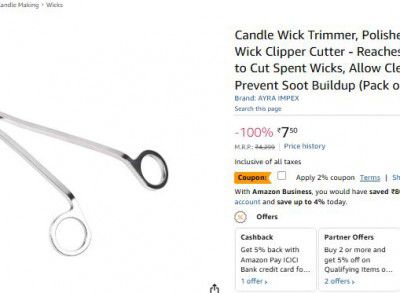 Candle Wick Trimmer, Polished Stainless Steel Wick Clipper Cutter 