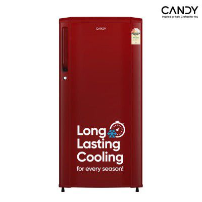 [Extra ₹2750 OFF] CANDY 175 L 2 Star Direct Cool Single Door Refrigerator with Toughened glass Shelves (Red Mono, CSD1852RM)