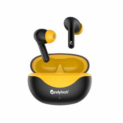 Candytech Vibe TWS with 13mm Dynamic Sound Driver & Signature Sound & True Bass,30 Hrs Playtime, Touch Controls, Google & Siri Assistant Type C Fast Charging (Black Yellow)