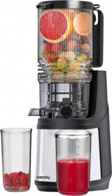 Canoly Cold Press Slow Juicer, Slow Masticating Juicer Machine, Easy to Clean 350 W Juicer (CNLY-CPJ-JE37B-NEW | 2 Jars | Light Silver)