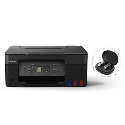 Canon PIXMA G3770 BK All-in-one (Print, Scan, Copy) WiFi Inktank Colour Printer (Black 6000 Prints and Colour 7700 Prints) for Home and Office and Get Blaupunkt Earbuds Free on Redemption