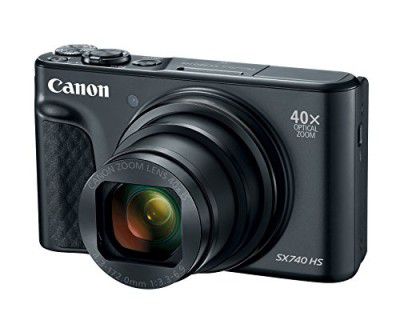 Canon PowerShot SX740 Digital Camera w/40x Optical Zoom and 3 Inch (7cm) Tilt LCD - 4K Video, Wi-Fi, NFC, Bluetooth Enabled (Black)