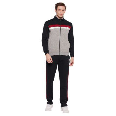 Cantabil Men Color Block Tracksuit (P_MTRS00013_NAVY)