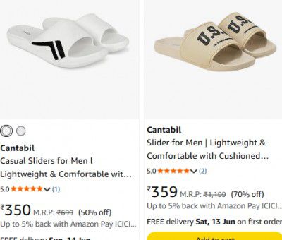 Cantabil Sliders Start At 350/- | FOR MEN
