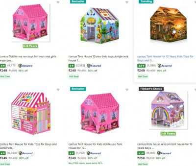 Flipkart : Up to 90% OFF - Cantus Kids Tents