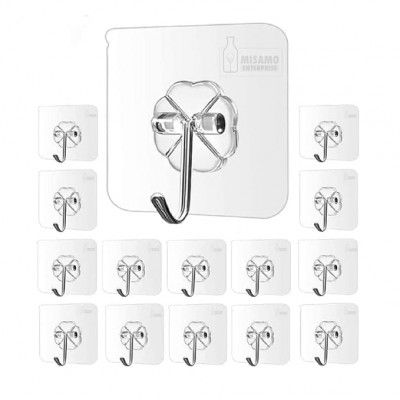 CANVAS PVC Wall Hooks, Pack of 15, Transparent