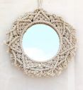 CANVASS® Macrame Hanging Wall Mirror with Macrame Round Mirror Art Boho Decor Macrame Decorative Mirror....
