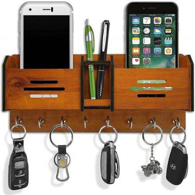 CAPIO ART GEOMETRIC multipurpose design Wood Key Holder (8 Hooks)