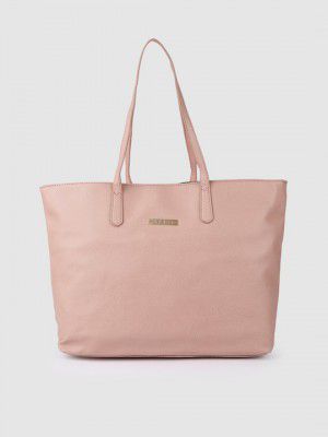 Caprese Dusty Pink Solid Oversized Structured Shoulder Bag