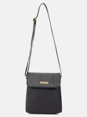 Caprese Fergi Crossbody Large Black Bag for Women Sling Bag  (Black, 4.84 L)