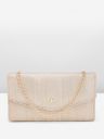 Caprese Women Self Striped Shimmer Embellished Party Envelope Clutch With RFID Protection...